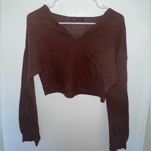 Long sleeve lose crop